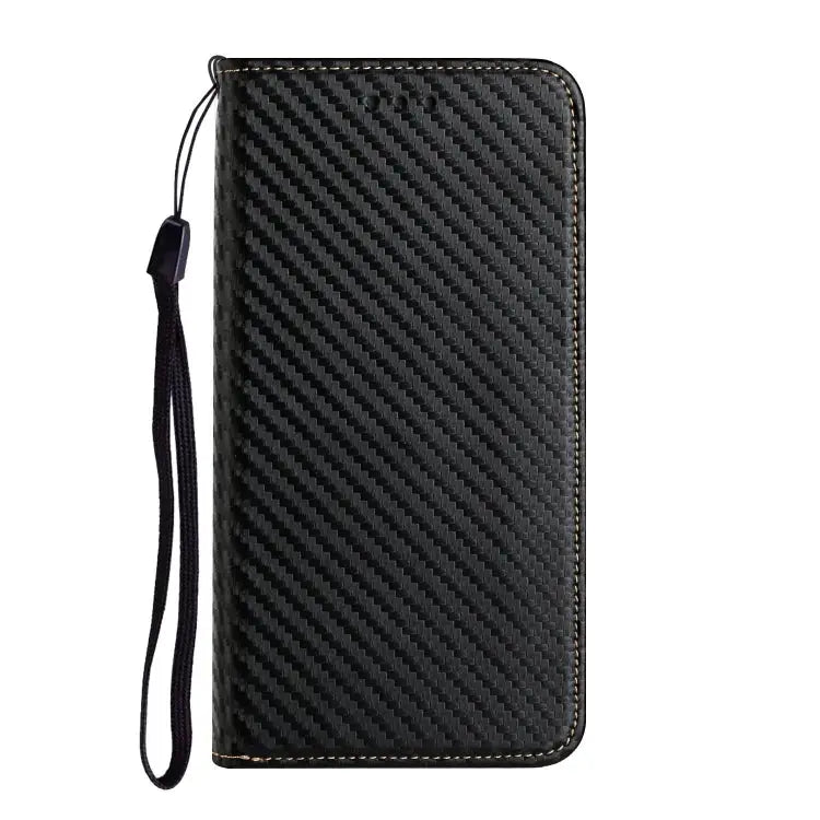 Carbon Fiber Texture Magnetic Flip Leather Phone Case - Apple Accessories