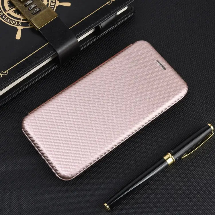 Carbon Fiber Texture Magnetic Horizontal Flip TPU + PC + PU Leather Case with Card Slot For iPhone 11 For iPhone 12
