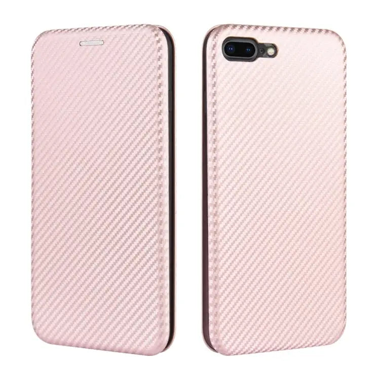 Carbon Fiber Texture Magnetic Horizontal Flip TPU + PC + PU Leather Case with Card Slot For iPhone 7 / 8 / SE 2020 / SE