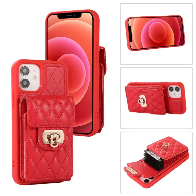 Card Slot Leather Phone Case with Short Lanyard For iPhone 12 / 12 Pro For iPhone 11 Pro Max For iPhone 11 Pro