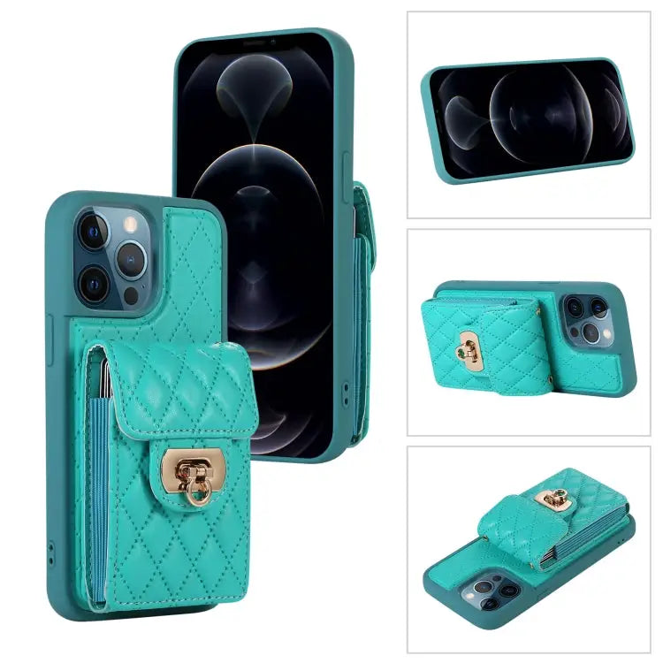 Card Slot Leather Phone Case with Short Lanyard For iPhone 12 / 12 Pro For iPhone 11 Pro Max For iPhone 11 Pro