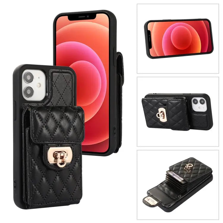 Card Slot Leather Phone Case with Short Lanyard For iPhone 12 / 12 Pro For iPhone 11 Pro Max For iPhone 11 Pro