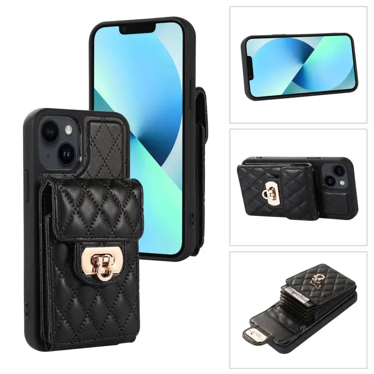 Card Slot Leather Phone Case with Short Lanyard For iPhone 13 Pro Max For iPhone 13 Pro For iPhone 13 For iPhone 12 Pro