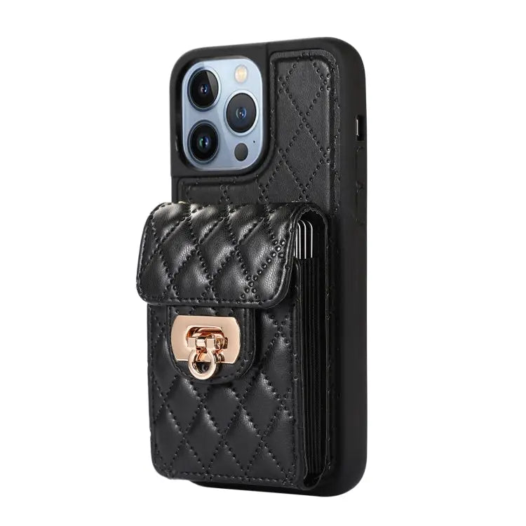 Card Slot Leather Phone Case with Short Lanyard For iPhone 13 Pro Max For iPhone 13 Pro For iPhone 13 For iPhone 12 Pro