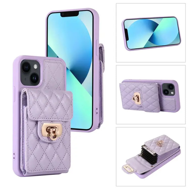 Card Slot Leather Phone Case with Short Lanyard For iPhone 13 Pro Max For iPhone 13 Pro For iPhone 13 For iPhone 12 Pro