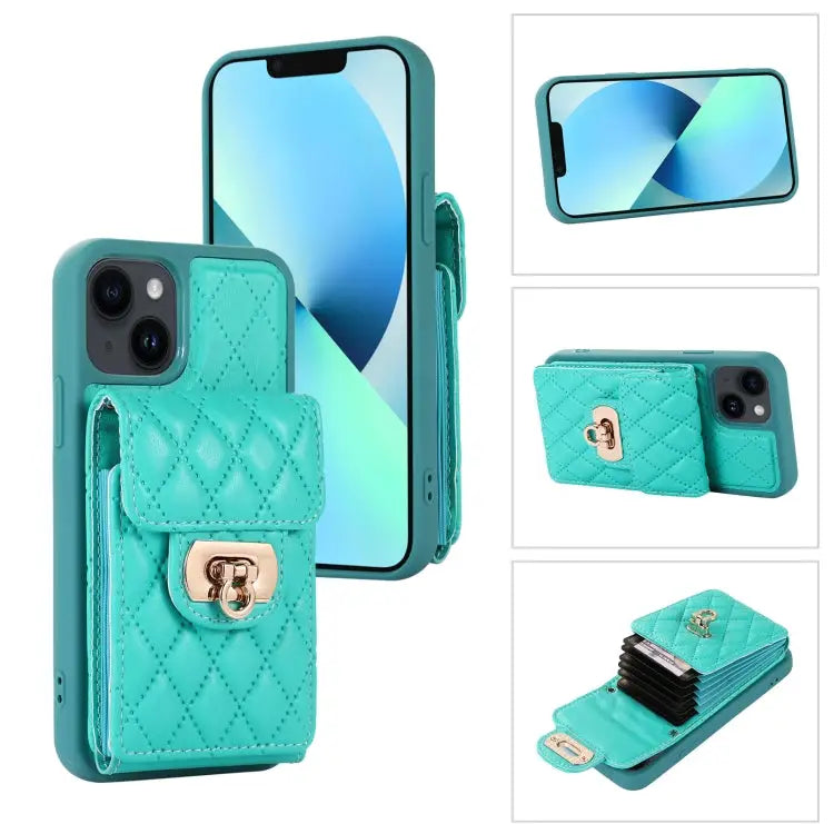 Card Slot Leather Phone Case with Short Lanyard For iPhone 13 Pro Max For iPhone 13 Pro For iPhone 13 For iPhone 12 Pro