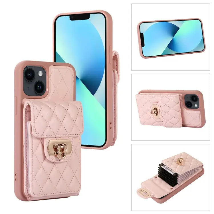 Card Slot Leather Phone Case with Short Lanyard For iPhone 13 Pro Max For iPhone 13 Pro For iPhone 13 For iPhone 12 Pro