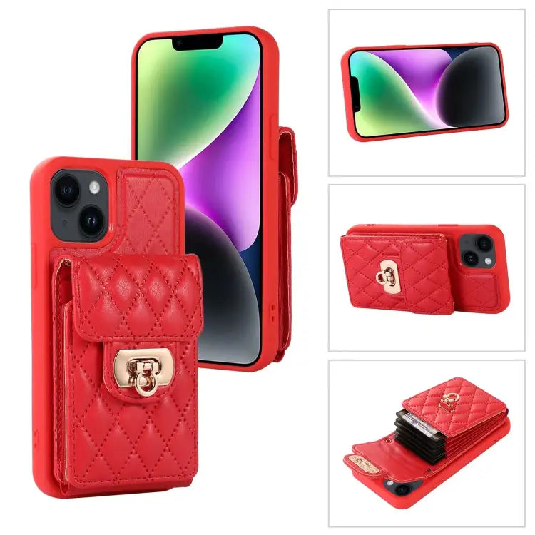 Card Slot Leather Phone Case with Short Lanyard For iPhone 14 Pro Max For iPhone 14 Pro For iPhone 14 For iPhone 14