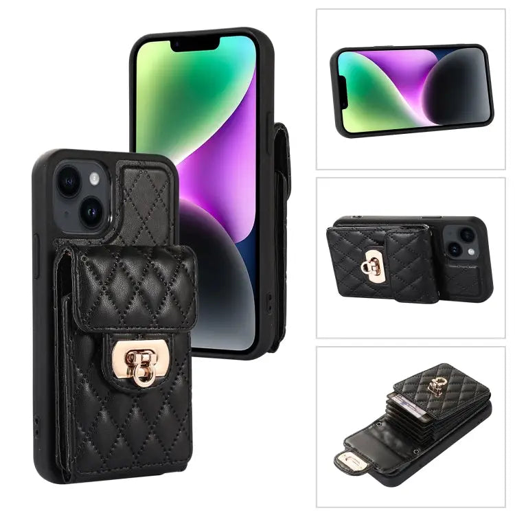 Card Slot Leather Phone Case with Short Lanyard For iPhone 14 Pro Max For iPhone 14 Pro For iPhone 14 For iPhone 14