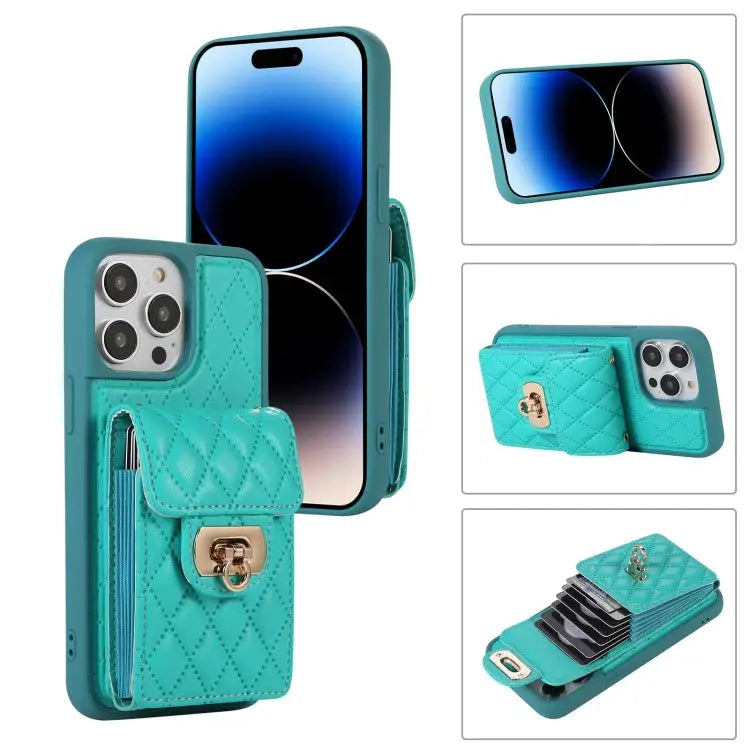 Card Slot Leather Phone Case with Short Lanyard For iPhone 14 Pro Max For iPhone 14 Pro For iPhone 14 For iPhone 14