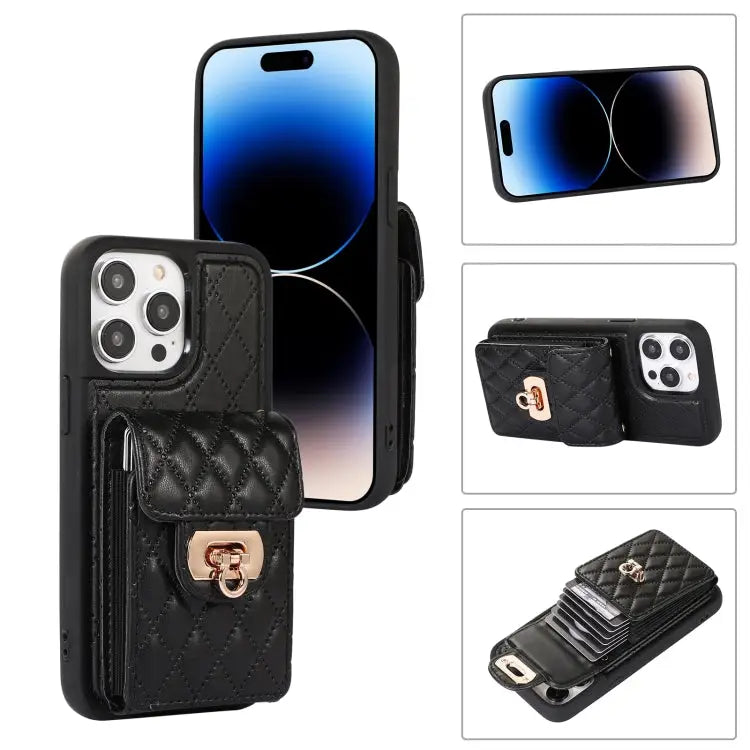 Card Slot Leather Phone Case with Short Lanyard For iPhone 14 Pro Max For iPhone 14 Pro For iPhone 14 For iPhone 14