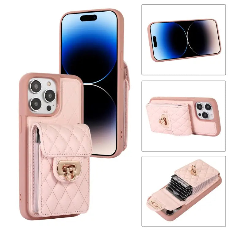 Card Slot Leather Phone Case with Short Lanyard For iPhone 14 Pro Max For iPhone 14 Pro For iPhone 14 For iPhone 14