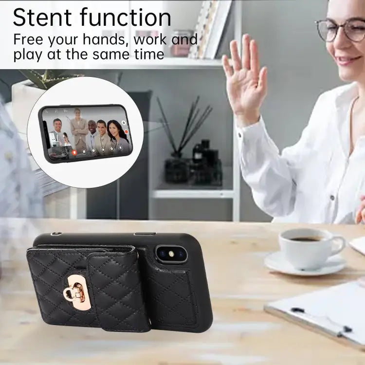 Card Slot Leather Phone Case with Short Lanyard For iPhone XS Max For iPhone XS / X For iPhone XR - Apple Accessories