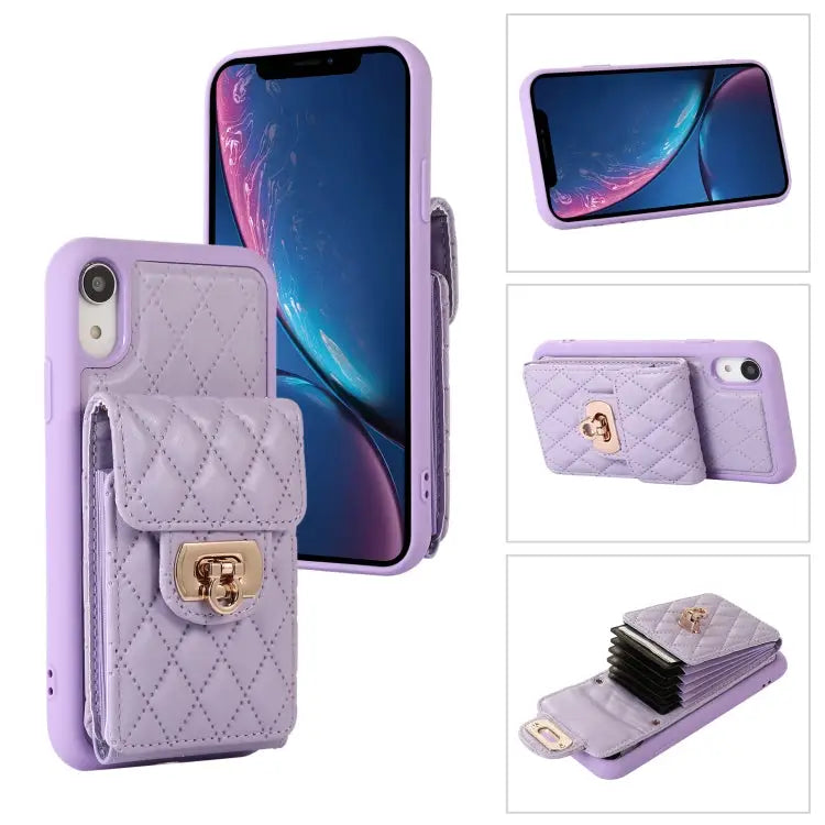 Card Slot Leather Phone Case with Short Lanyard For iPhone XS Max For iPhone XS / X For iPhone XR - For iPhone XR