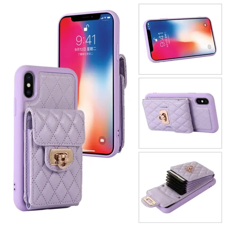 Card Slot Leather Phone Case with Short Lanyard For iPhone XS Max For iPhone XS / X For iPhone XR - For iPhone XS Max