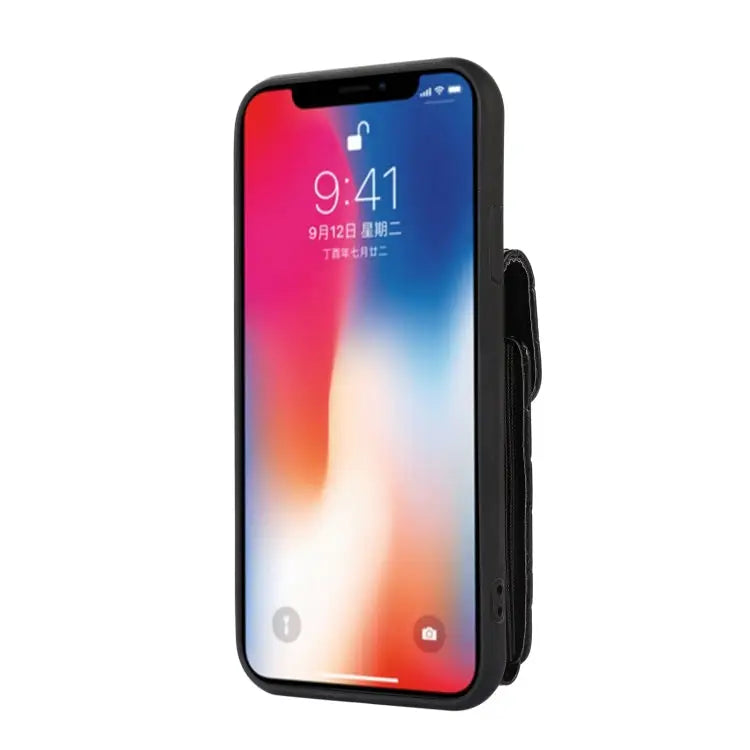 Card Slot Leather Phone Case with Short Lanyard For iPhone XS Max For iPhone XS / X For iPhone XR - Apple Accessories