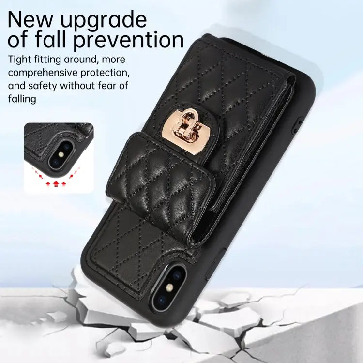 Card Slot Leather Phone Case with Short Lanyard For iPhone XS Max For iPhone XS / X For iPhone XR - Apple Accessories