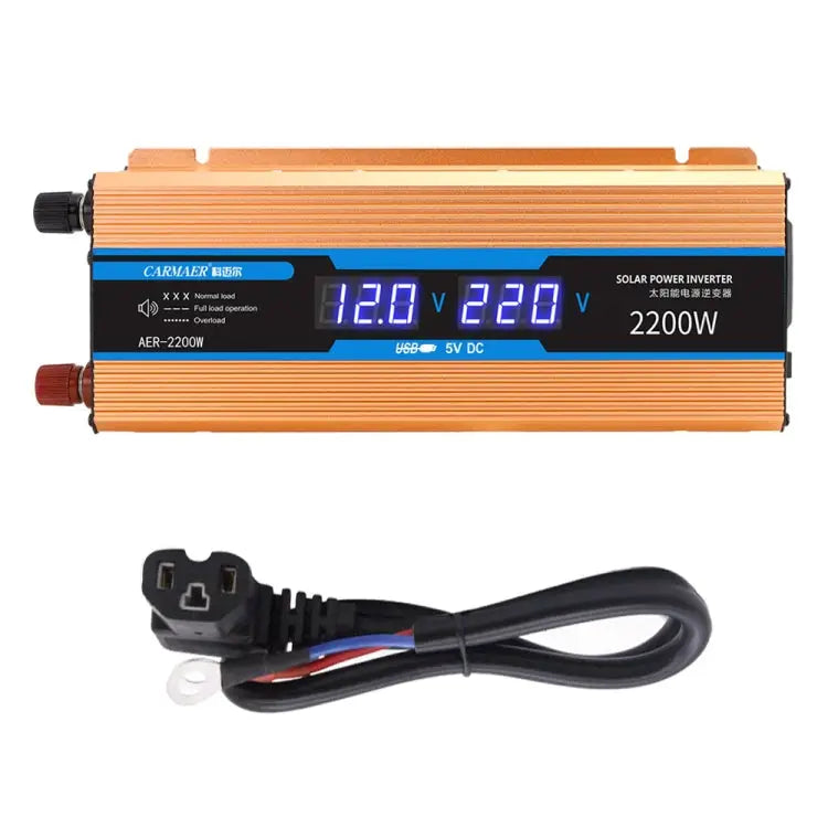 Carmaer 48V to 220V 2200W Car Multi-function Double Digital Display Inverter Household Power Converter 48V to 220V