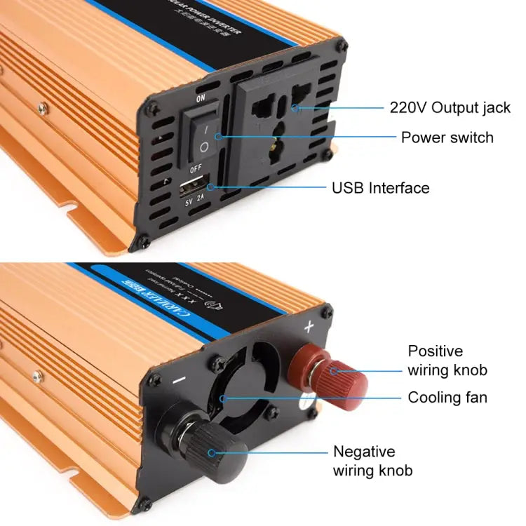Carmaer 48V to 220V 2200W Car Multi-function Double Digital Display Inverter Household Power Converter 48V to 220V