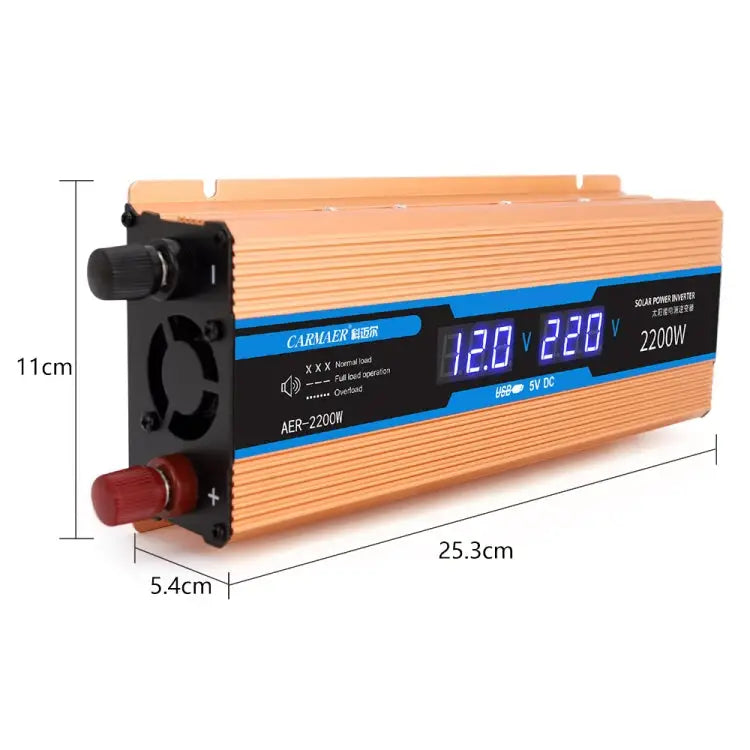 Carmaer 48V to 220V 2200W Car Multi-function Double Digital Display Inverter Household Power Converter 48V to 220V