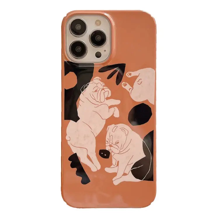 Cartoon Film Craft Hard PC Phone Case For iPhone 14 Pro - For iPhone 14 Pro / Bulldog - Apple Accessories