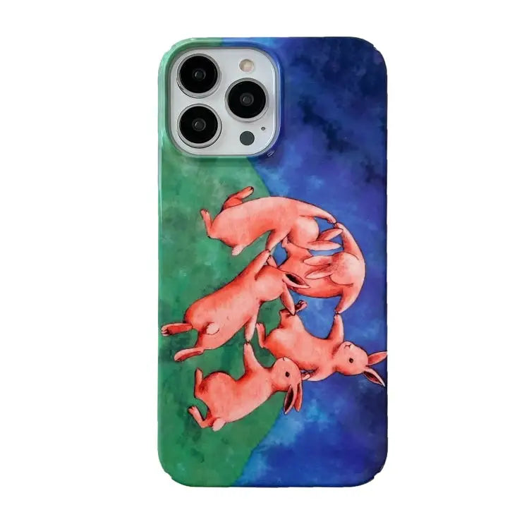 Cartoon Film Craft Hard PC Phone Case For iPhone 14 Pro - For iPhone 14 Pro / Dancing Rabbit - Apple Accessories