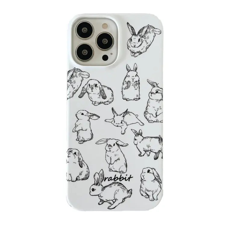Cartoon Film Craft Hard PC Phone Case For iPhone 14 Pro - For iPhone 14 Pro / Sketch Rabbit - Apple Accessories