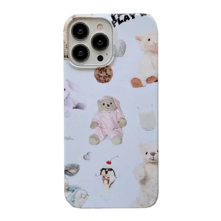 Cartoon Film Craft Hard PC Phone Case For iPhone 14 Pro - For iPhone 14 Pro / Stuffed Bear - Apple Accessories