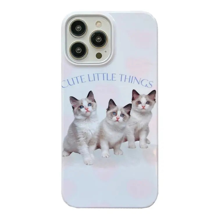 Cartoon Film Craft Hard PC Phone Case For iPhone 14 Pro - For iPhone 14 Pro / Three Cute Cats - Apple Accessories
