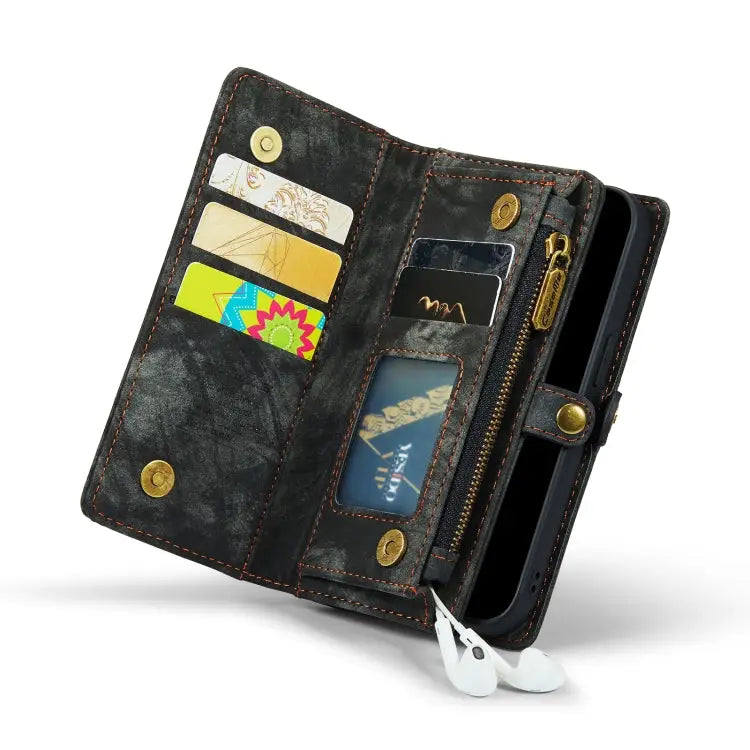 CaseMe-008 Detachable Multifunctional Horizontal Flip Leather Case with Card Slot & Holder & Zipper Wallet & Photo