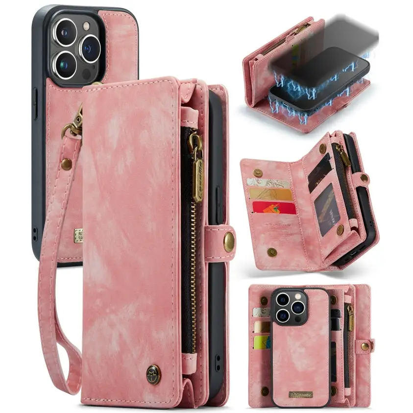 CaseMe-008 Detachable Multifunctional Horizontal Flip Leather Case with Card Slot & Holder & Zipper Wallet & Photo