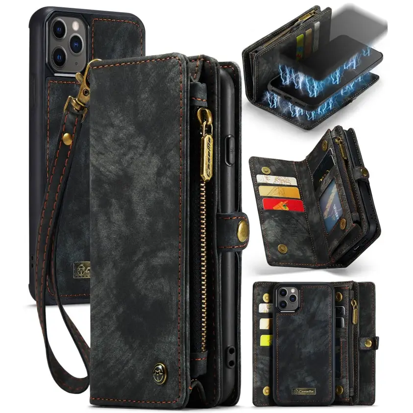 CaseMe-008 Detachable Multifunctional Horizontal Flip Leather Case with Card Slot & Holder & Zipper Wallet & Photo