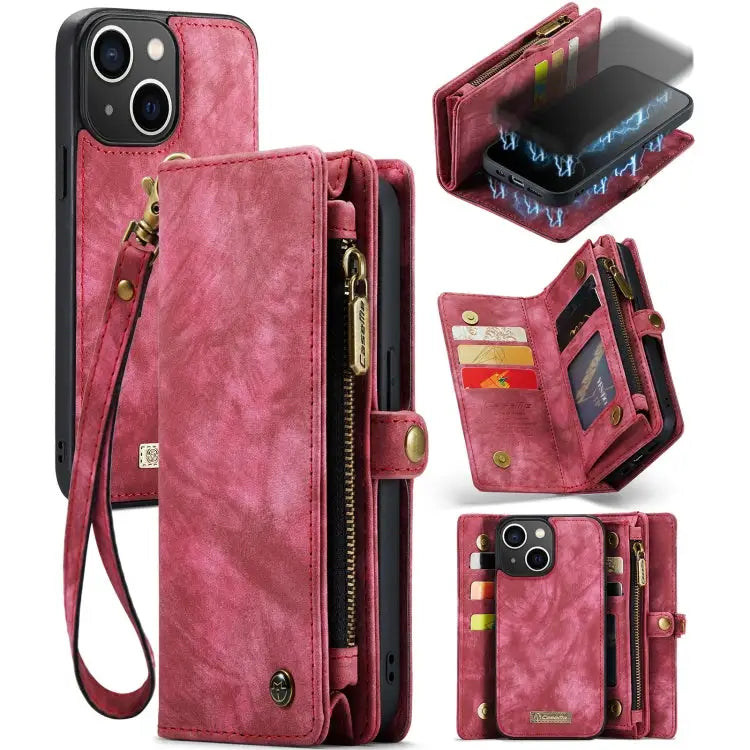 CaseMe-008 Detachable Multifunctional Horizontal Flip Leather Case with Card Slot & Holder & Zipper Wallet & Photo