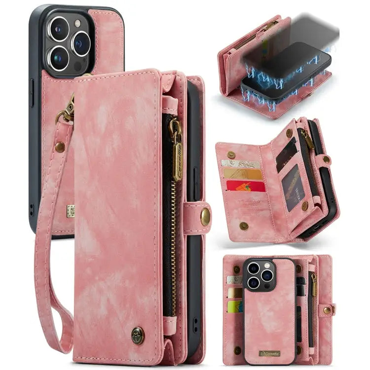 CaseMe-008 Detachable Multifunctional Horizontal Flip Leather Case with Card Slot & Holder & Zipper Wallet & Photo