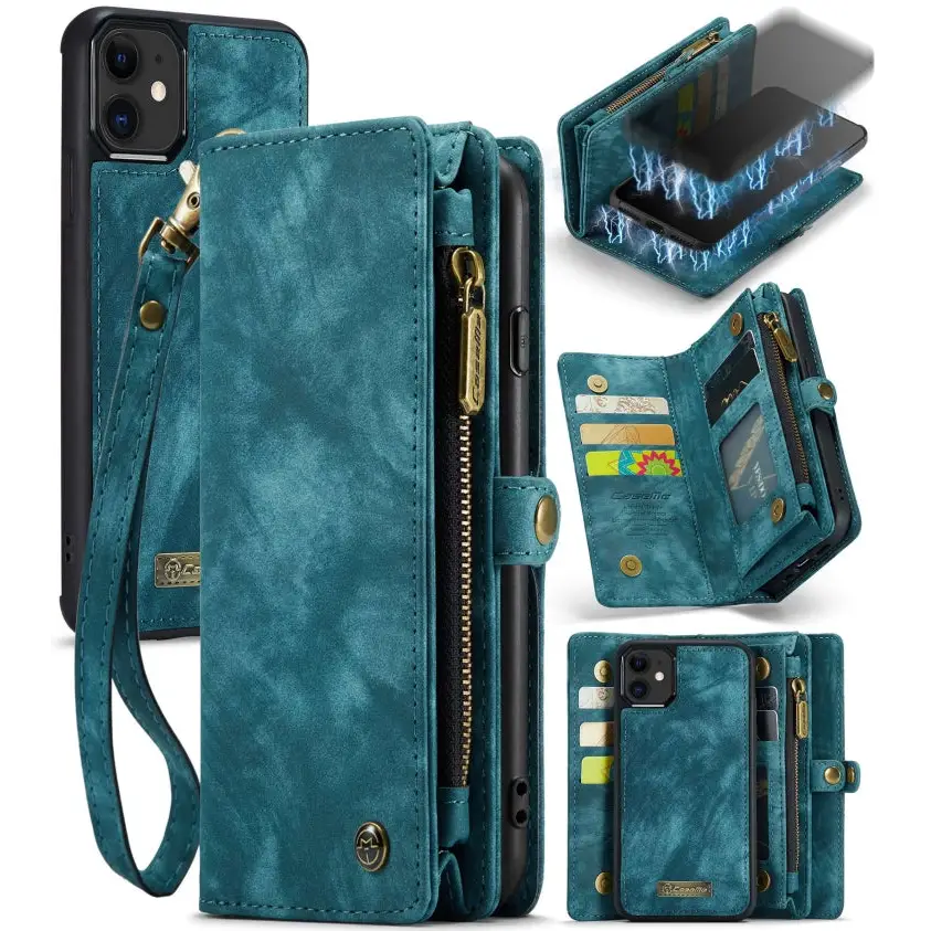 CaseMe-008 Detachable Multifunctional Horizontal Flip Leather Case with Card Slot & Holder & Zipper Wallet & Photo