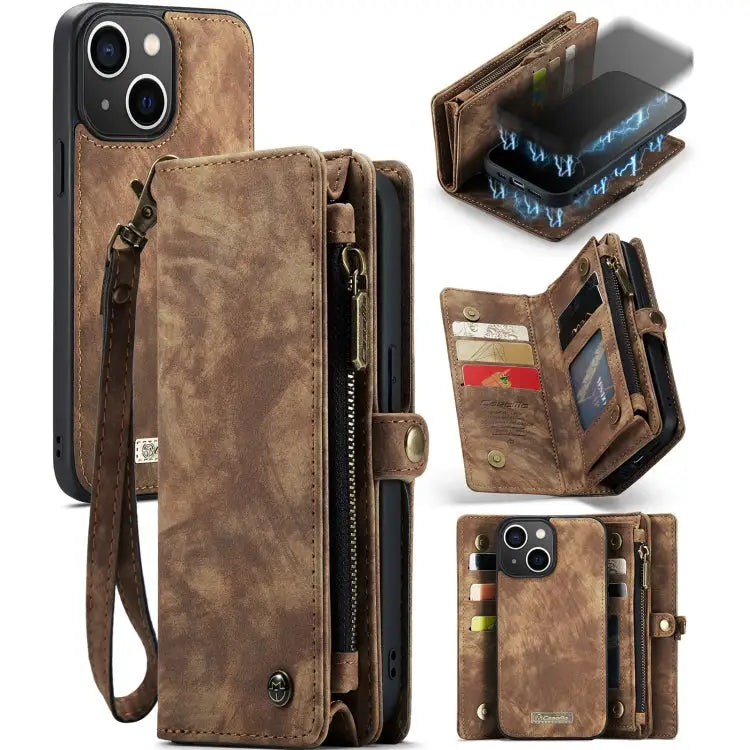 CaseMe-008 Detachable Multifunctional Horizontal Flip Leather Case with Card Slot & Holder & Zipper Wallet & Photo
