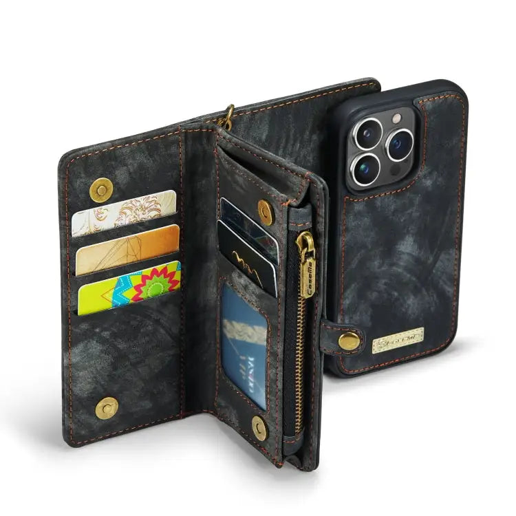 CaseMe-008 Detachable Multifunctional Horizontal Flip Leather Case with Card Slot & Holder & Zipper Wallet & Photo