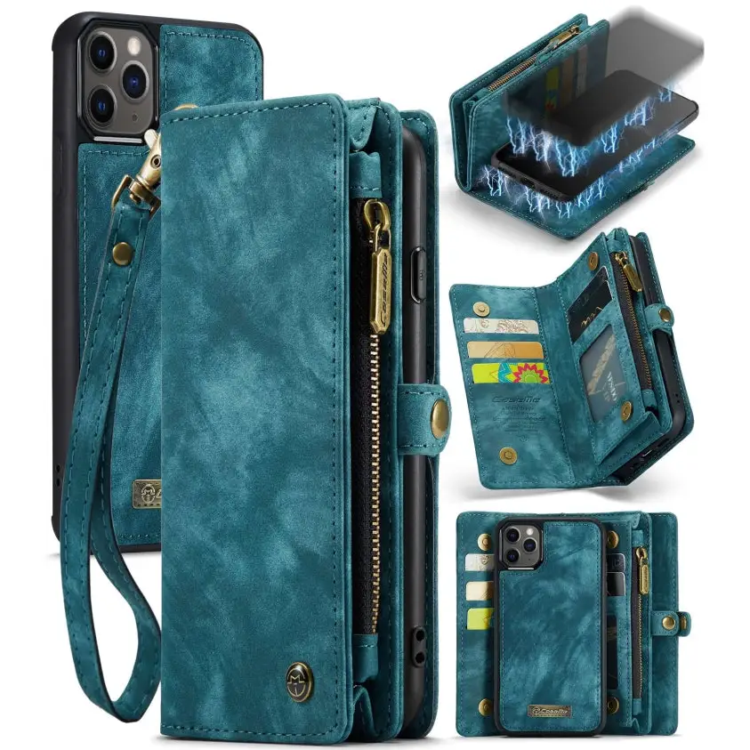 CaseMe-008 Detachable Multifunctional Horizontal Flip Leather Case with Card Slot & Holder & Zipper Wallet & Photo