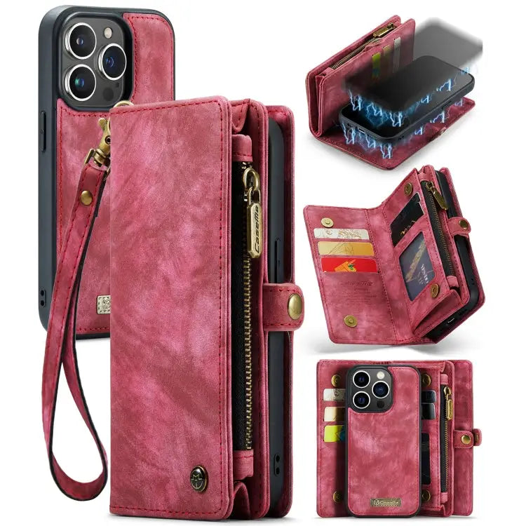 CaseMe-008 Detachable Multifunctional Horizontal Flip Leather Case with Card Slot & Holder & Zipper Wallet & Photo