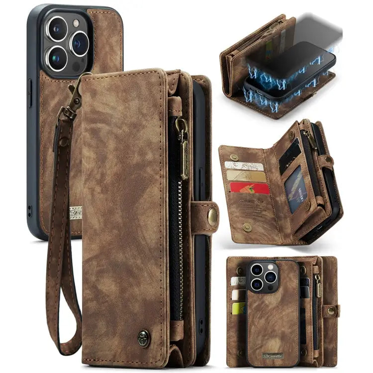 CaseMe-008 Detachable Multifunctional Horizontal Flip Leather Case with Card Slot & Holder & Zipper Wallet & Photo