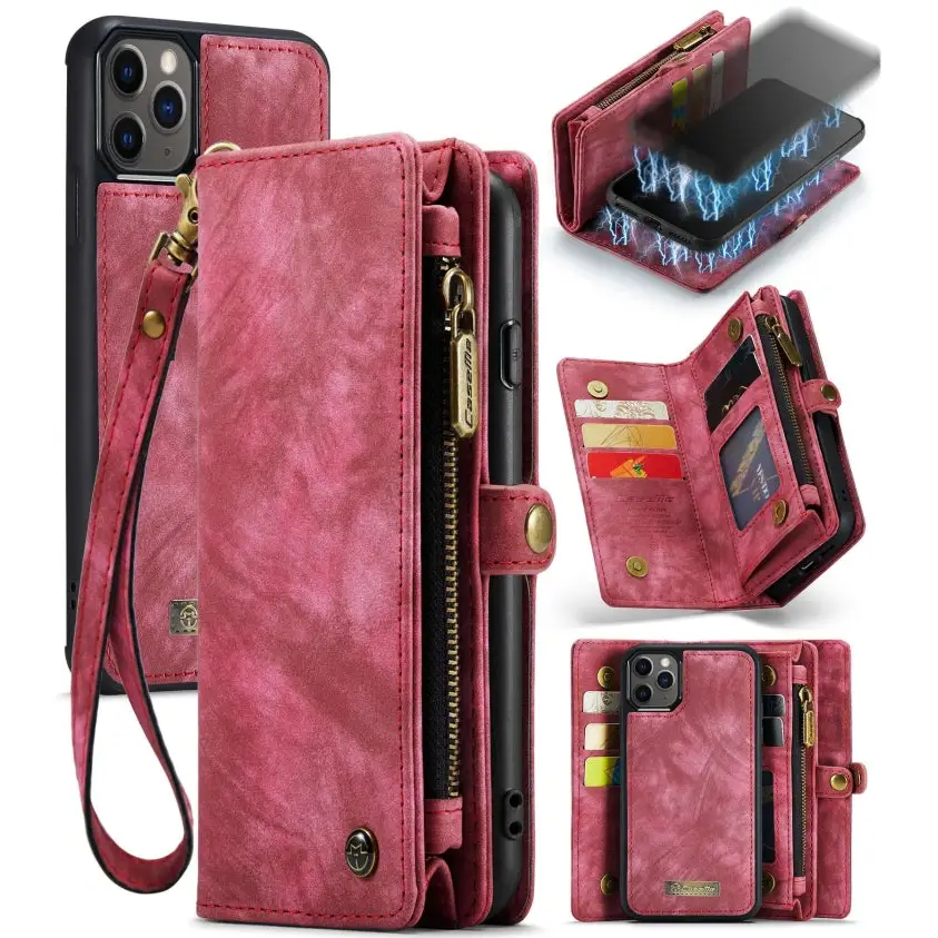 CaseMe-008 Detachable Multifunctional Horizontal Flip Leather Case with Card Slot & Holder & Zipper Wallet & Photo