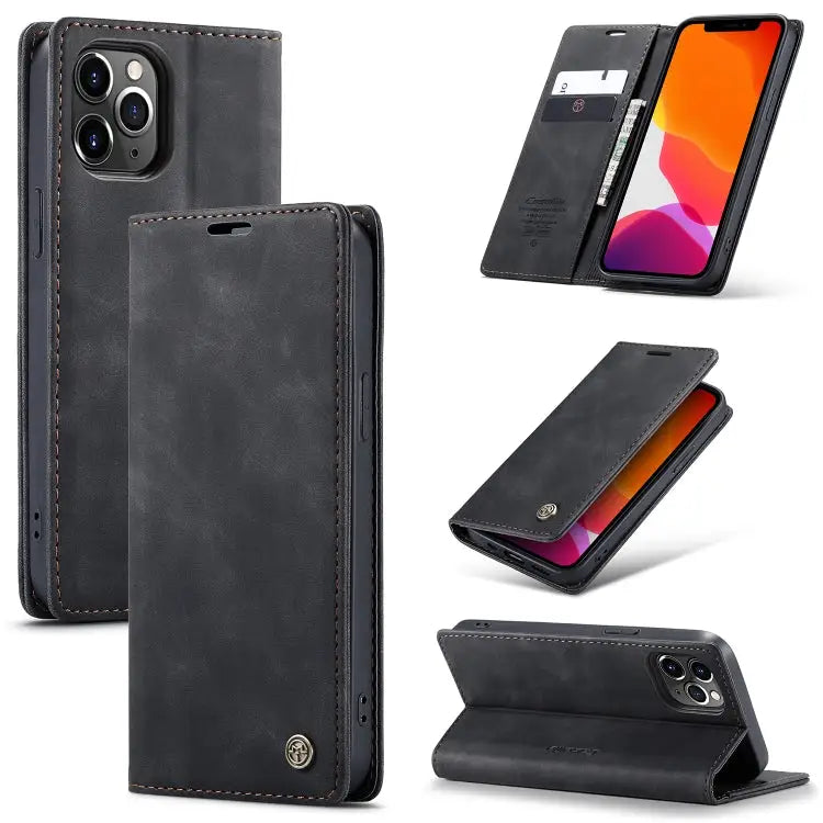 CaseMe-013 Multifunctional Retro Frosted Horizontal Flip Leather Case with Card Slot & Holder & Wallet For iPhone 12