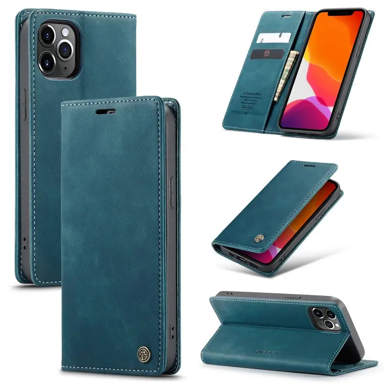 CaseMe-013 Multifunctional Retro Frosted Horizontal Flip Leather Case with Card Slot & Holder & Wallet For iPhone 12