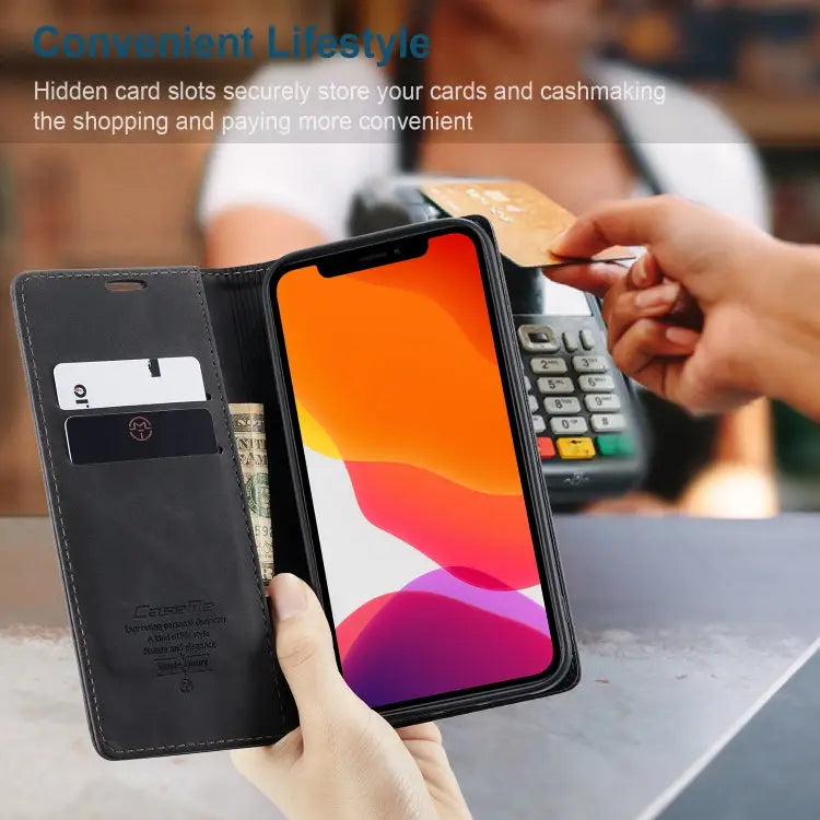 CaseMe-013 Multifunctional Retro Frosted Horizontal Flip Leather Case with Card Slot & Holder & Wallet For iPhone 12