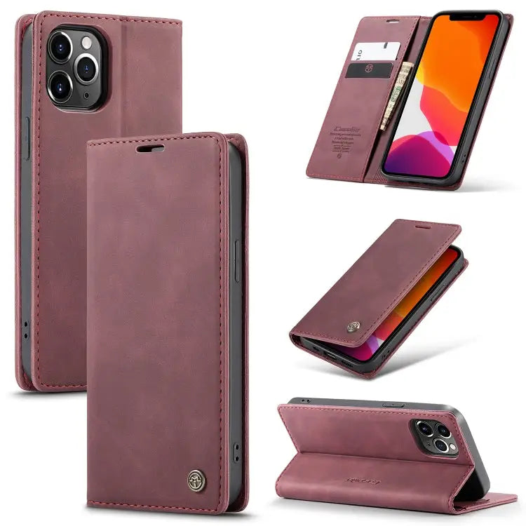 CaseMe-013 Multifunctional Retro Frosted Horizontal Flip Leather Case with Card Slot & Holder & Wallet For iPhone 12
