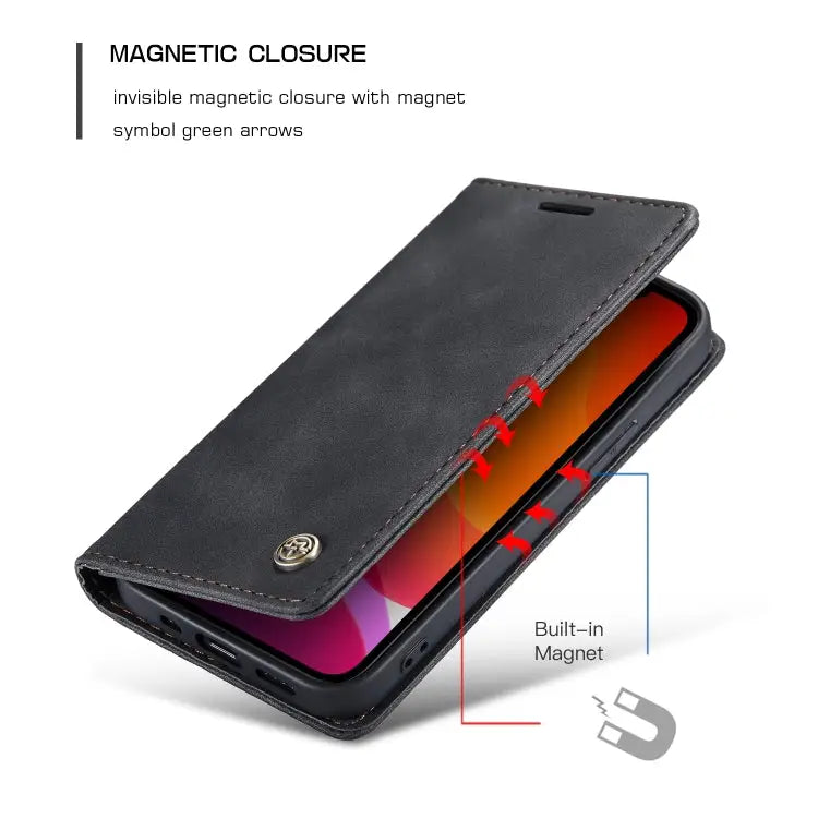 CaseMe-013 Multifunctional Retro Frosted Horizontal Flip Leather Case with Card Slot & Holder & Wallet For iPhone 12