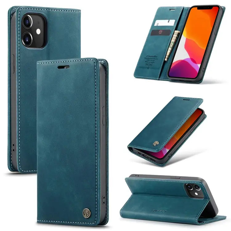 CaseMe-013 Multifunctional Retro Frosted Horizontal Flip Leather Case with Card Slot & Holder & Wallet For iPhone 12