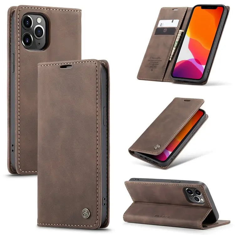 CaseMe-013 Multifunctional Retro Frosted Horizontal Flip Leather Case with Card Slot & Holder & Wallet For iPhone 12