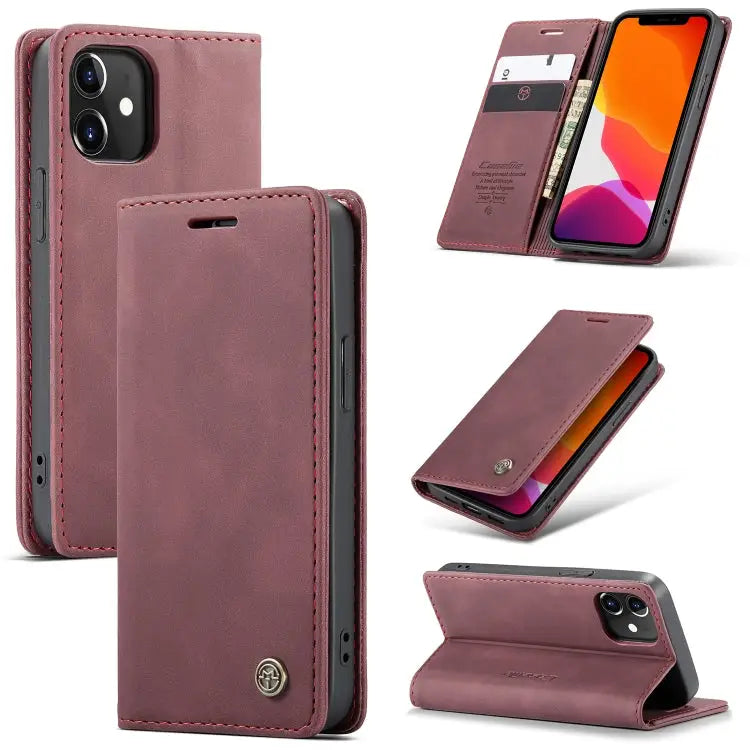 CaseMe-013 Multifunctional Retro Frosted Horizontal Flip Leather Case with Card Slot & Holder & Wallet For iPhone 12