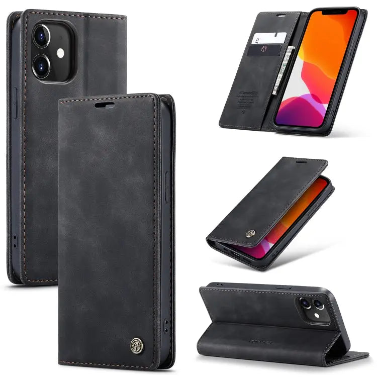 CaseMe-013 Multifunctional Retro Frosted Horizontal Flip Leather Case with Card Slot & Holder & Wallet For iPhone 12